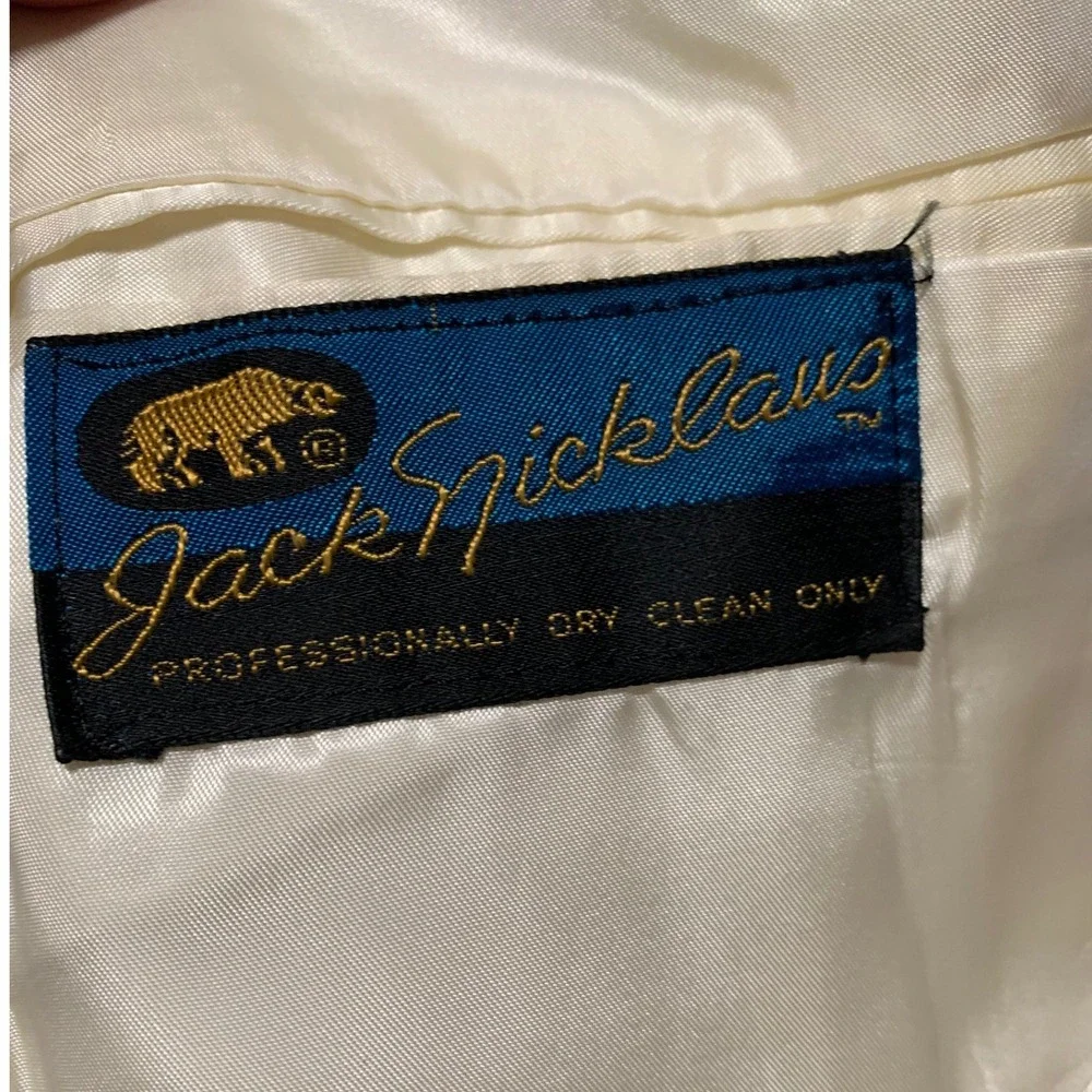 Jack Nicklaus Hart Schaffner Marx Mens Hopsack Blazer 42 R Beige Sport Coat Flaw